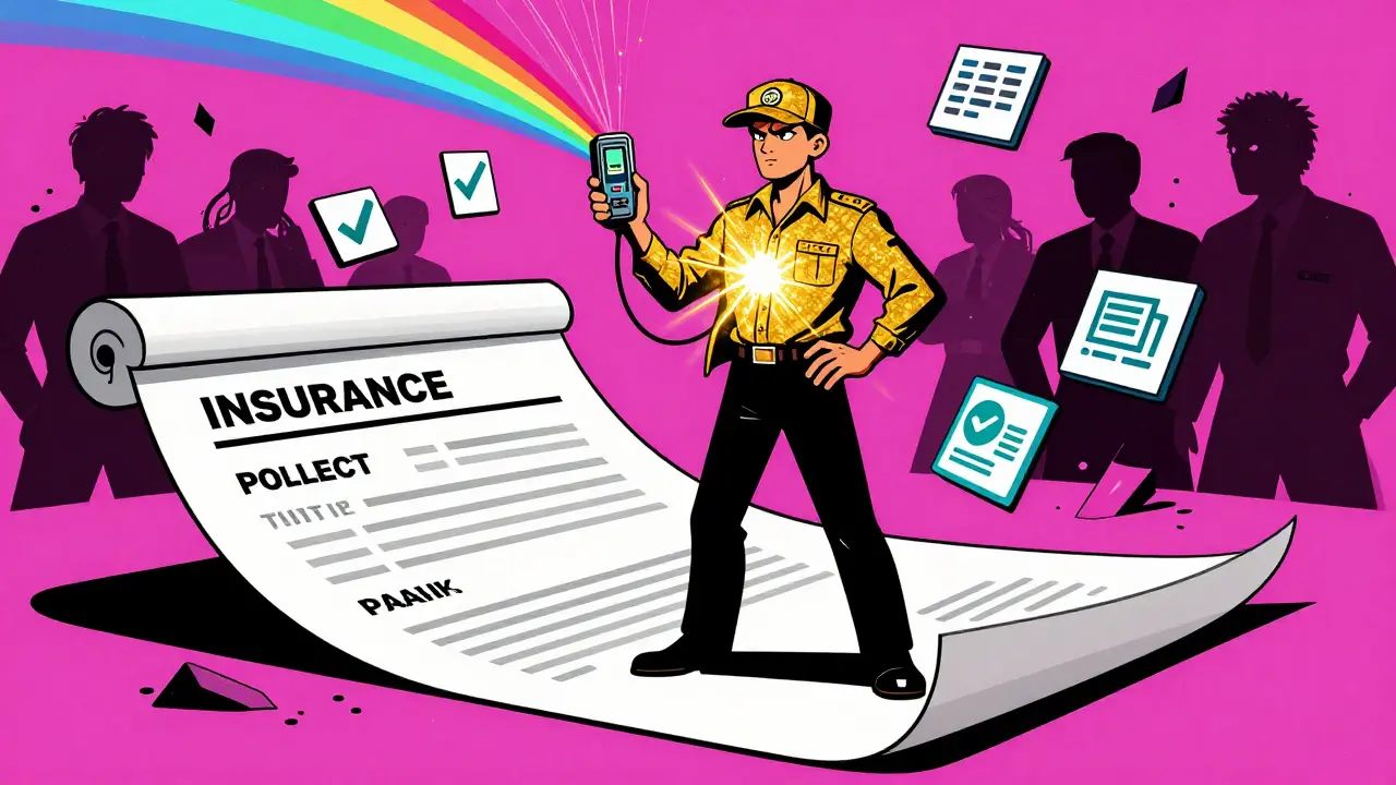 Водитель такси держит полис ОСАГО, вокруг него светящиеся символы лицензии, телематики и онлайн-оплаты.