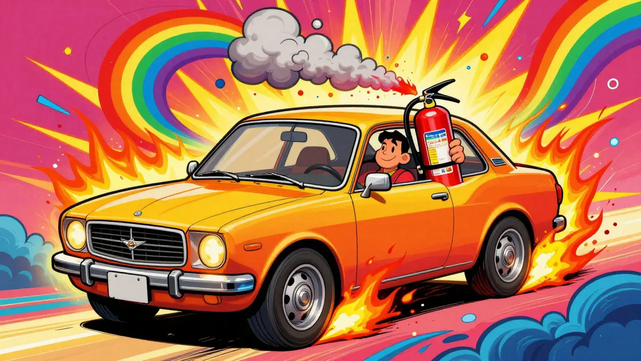 Огнетушитель в автомобиль: требования, типы и крепление