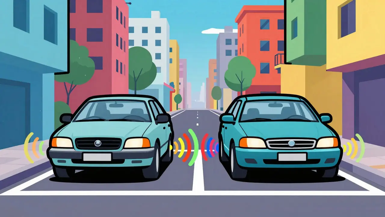 Автоматическая парковка автомобиля в сюрреалистичном городе